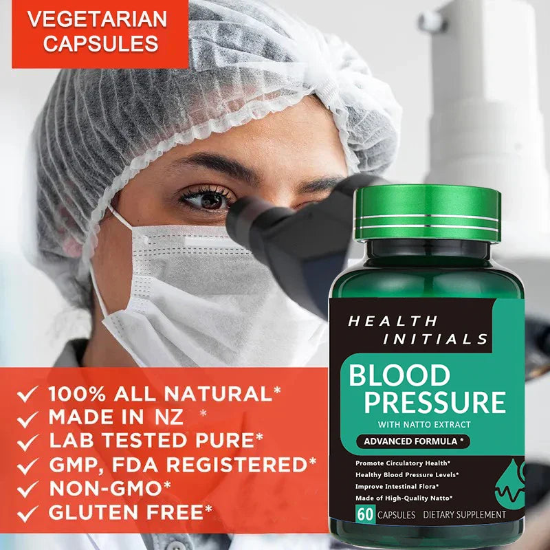 Natto supplement, maximum intensity enzyme and heart health support, improves blood flow, balances cholesterol and triglycerides