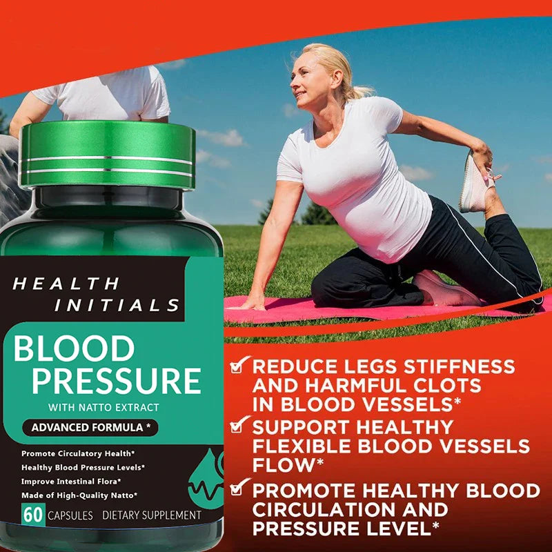 Natto supplement, maximum intensity enzyme and heart health support, improves blood flow, balances cholesterol and triglycerides