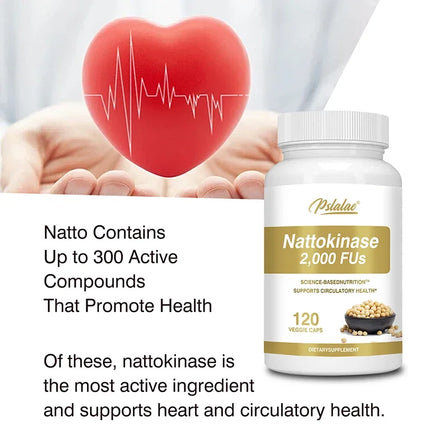 Nattokinase Supplement - Supports Heart Health & Circulatory & Normal Blood Flow, Non-GMO, Gluten Free
