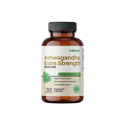 Natural Ashwagandha Stress & Mood Relief Herbal Vegetarian KSM-66 Capsules Anti-Anxiety Stress Relief Brain Health