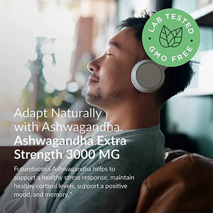 Natural Ashwagandha Stress & Mood Relief Herbal Vegetarian KSM-66 Capsules Anti-Anxiety Stress Relief Brain Health