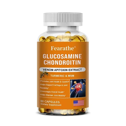 Natural Bee Venom Extract Glucosamine Chondroitin Capsules- Joint Support, Anti-Aging, Anti-Inflammation, Antioxidant, Cartilage