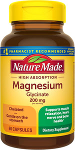 Nature Made Magnesium Glycinate Supplement for Muscle Heart Nerve and Bone Support in Pakistan