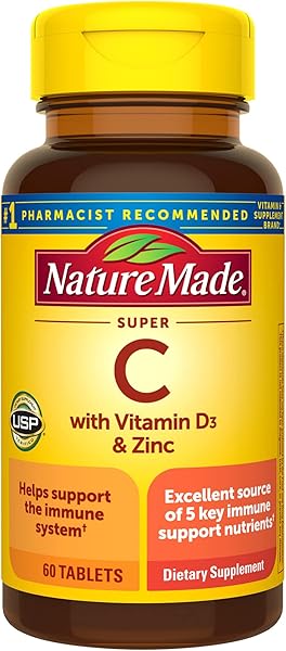 Nature Made Super C with Vitamin D3 and Zinc, Dietary Supplement for Immune Support, 60 Tablets, 60 Day Supply in Pakistan in Pakistan