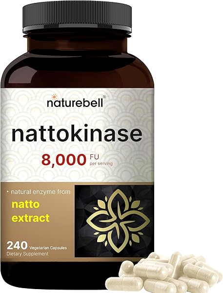 NatureBell Nattokinase Supplement 8,000 FU Per Serving, 240 Veggie Capsules | Traditional Natto Extract Source – Max Strength Enzyme & Heart Health Support – Non-GMO in Pakistan in Pakistan