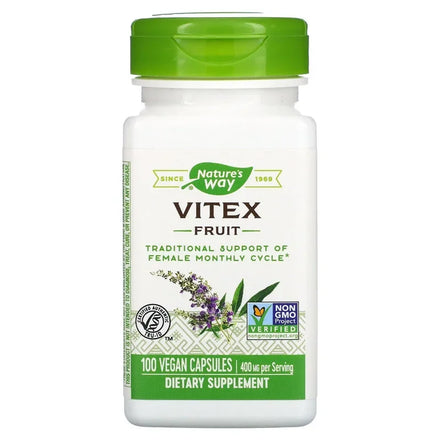 Nature's Way Vitex Fruit 400 mg 100 Capsules Traditional Support of Female Monthly Cycle
