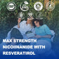 Niacinamide with Resveratrol - 120 Veggie Capsules, Vitamin B3 500 Mg - Supplement To Support NAD, Skin Cell Health and Energy