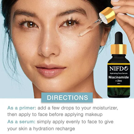 Nifdo Skin Brightening Serum with Niacinamide and Zinc, Hydrating Face Serum, anti acne serum