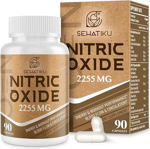 Nitric Oxide Supplement 2255 MG, Nitric Oxide Booster & 6-in-1 Phytonutrient Blend for Heart, Circulation, Immune - 90 Capsules (1 Bottle) in Pakistan