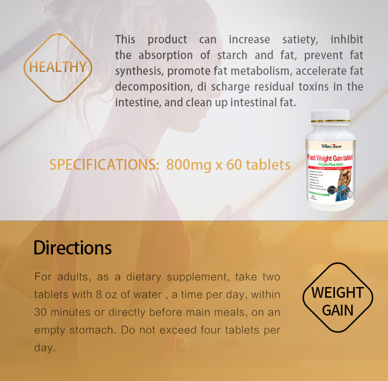 60 pills rapid weight gain tablets to increase appetite promote fat protein synthesis improve physical strength endurance