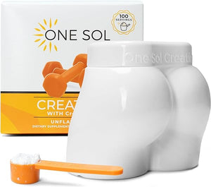 One Sol Creatine for Women Booty Gain, All Natural Women's Creatine Powder with Creapure, Increase Lean Muscle Mass, Reduce Recovery Time, Promotes Brain & Bone Health (Unflavored, 100 Servings) in Pakistan