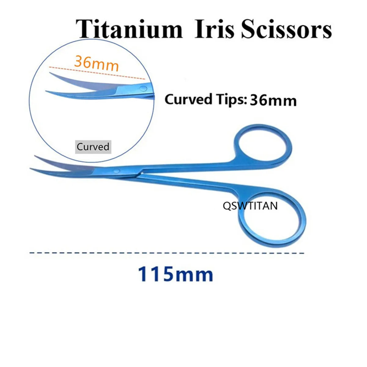 Ophthalmic Iris Scissors Eye surgery cut tissue scissors Titanium surgical instrument Pet Surgical tool double eyelid Scissors