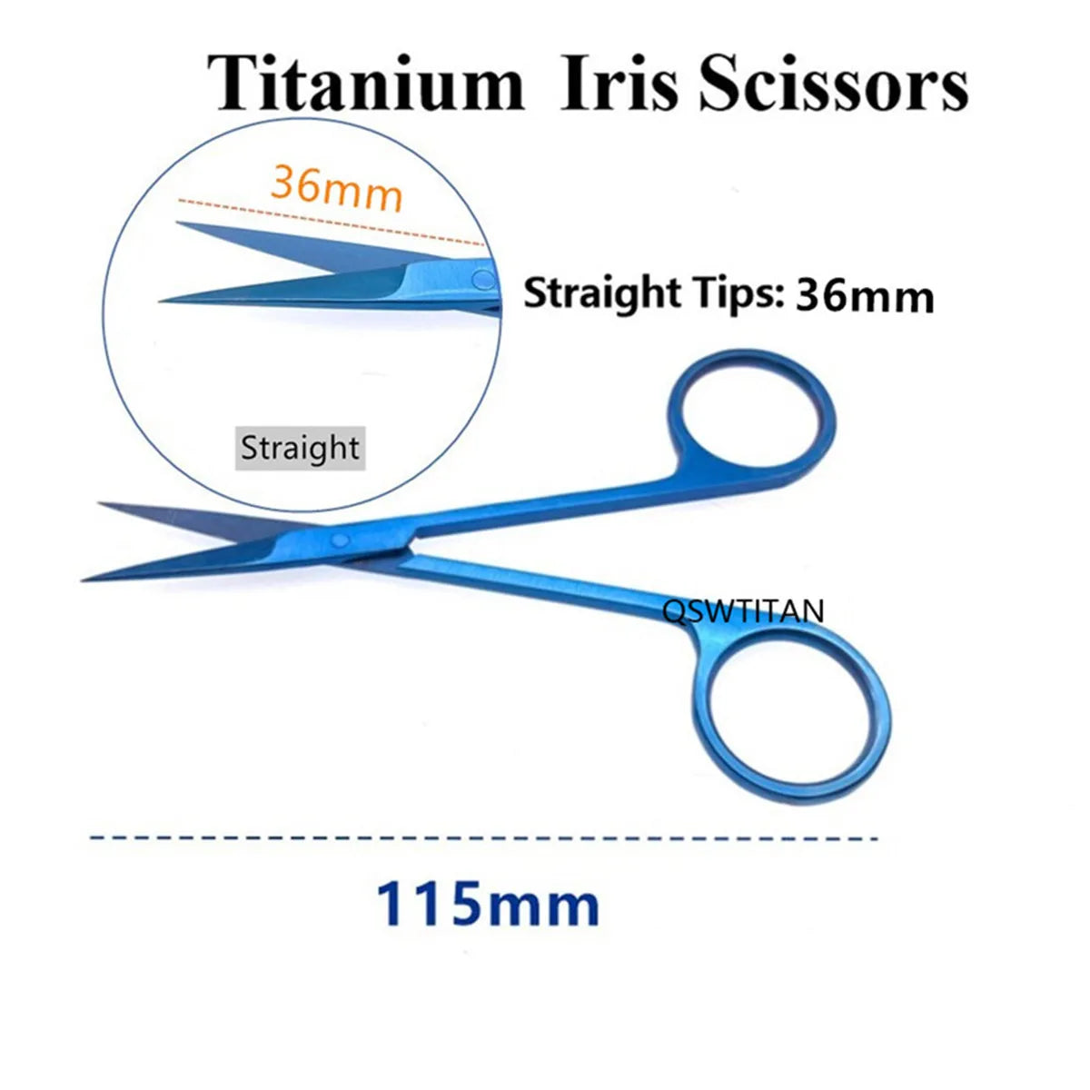 Ophthalmic Iris Scissors Eye surgery cut tissue scissors Titanium surgical instrument Pet Surgical tool double eyelid Scissors