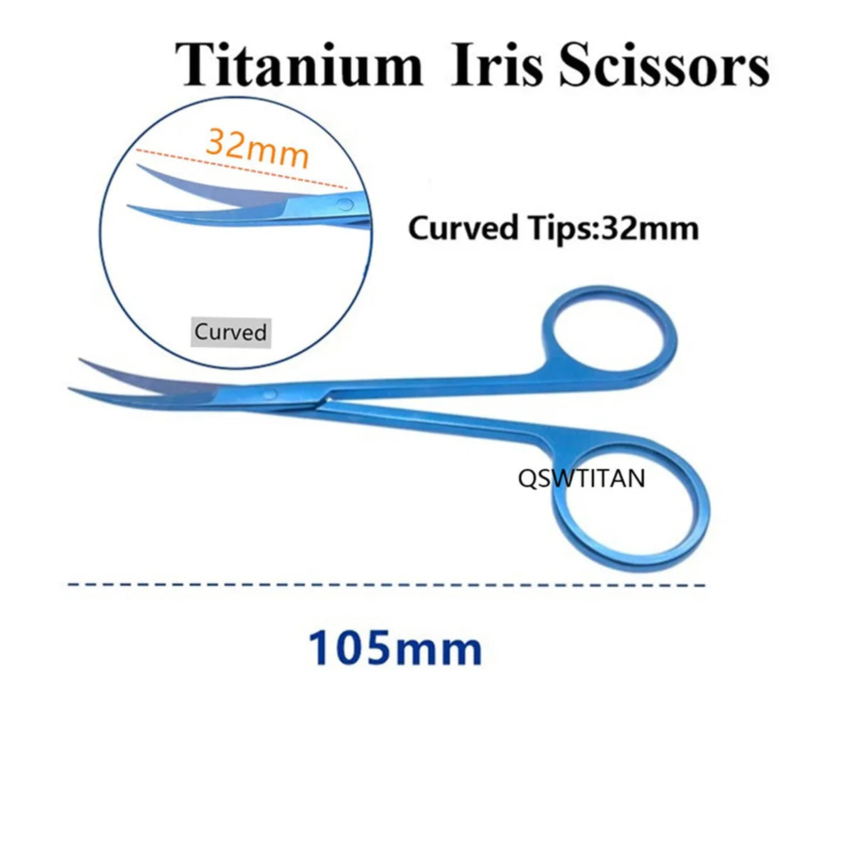 Ophthalmic Iris Scissors Eye surgery cut tissue scissors Titanium surgical instrument Pet Surgical tool double eyelid Scissors