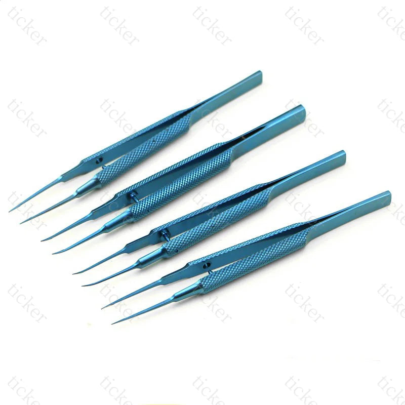 Ophthalmology 4-piece micro-instrument suture set stainless steel hand surgical corneal scissors titanium alloy tweezers holding