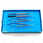 Ophthalmology 4-piece micro-instrument suture set stainless steel hand surgical corneal scissors titanium alloy tweezers holding