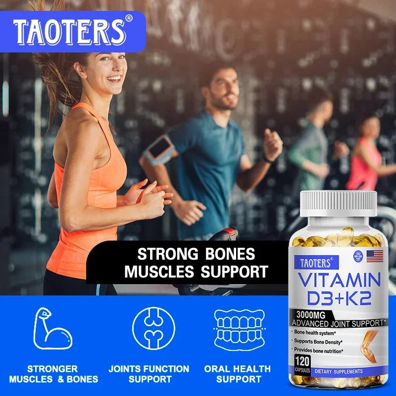 Optimum Vitamins D3 and K2 - Supports Strong Bones and Muscles, Calcium Absorption and Immune Health