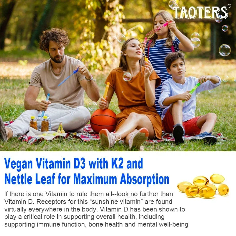 Optimum Vitamins D3 and K2 - Supports Strong Bones and Muscles, Calcium Absorption and Immune Health