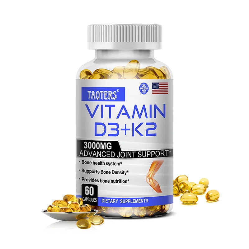 Optimum Vitamins D3 and K2 - Supports Strong Bones and Muscles, Calcium Absorption and Immune Health