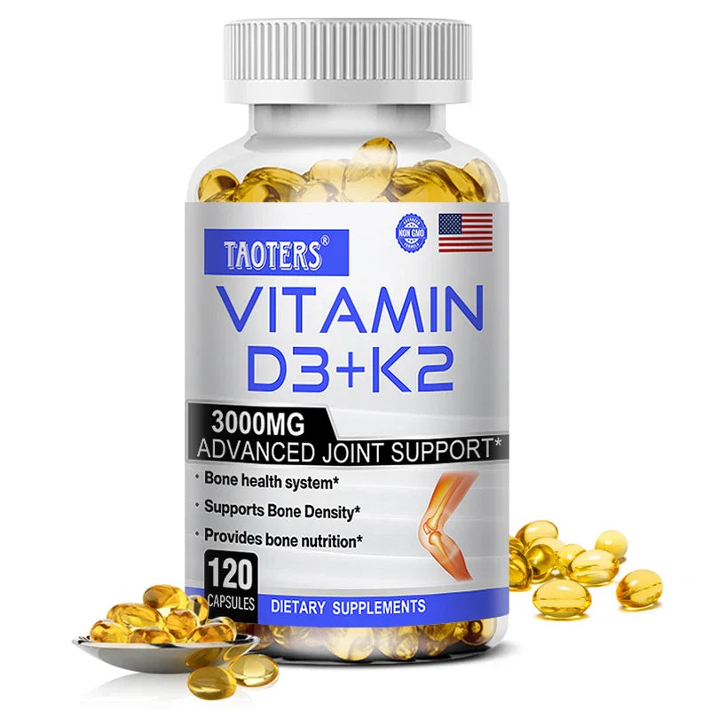 Optimum Vitamins D3 and K2 - Supports Strong Bones and Muscles, Calcium Absorption and Immune Health
