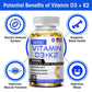 Optimum Vitamins D3 and K2 - Supports Strong Bones and Muscles, Calcium Absorption and Immune Health