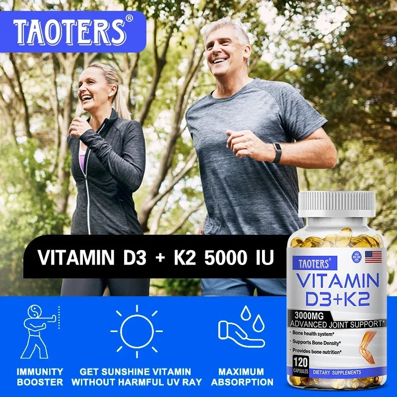 Optimum Vitamins D3 and K2 - Supports Strong Bones and Muscles, Calcium Absorption and Immune Health