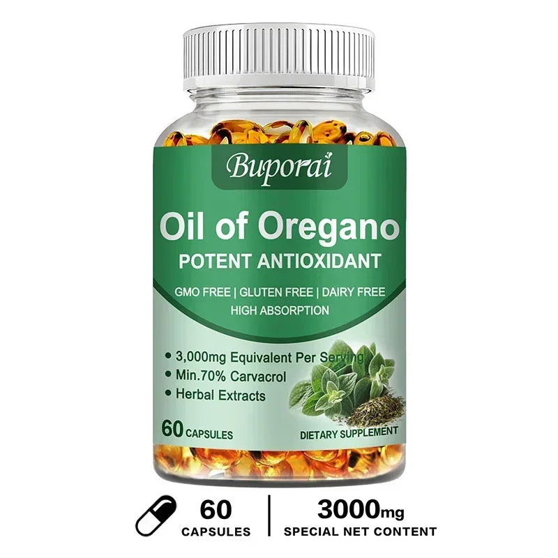 Oregano Oil - Immune and Kidney Health, Digestive Health, Antioxidant Support, Bloating Relief
