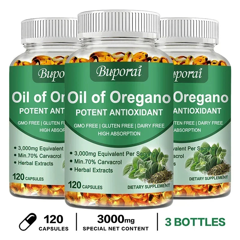 Oregano Oil - Immune and Kidney Health, Digestive Health, Antioxidant Support, Bloating Relief