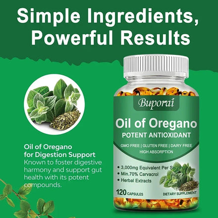 Oregano Oil - Immune and Kidney Health, Digestive Health, Antioxidant Support, Bloating Relief