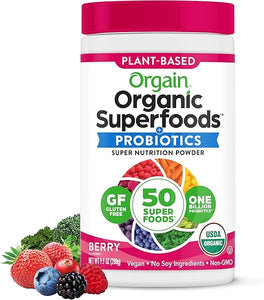 Organic Greens Powder + 50 Superfoods, Berry - 1 Billion Probiotics for Digestive Health, Antioxidants, Vegan, Plant-Based, Gluten-Free, Non-GMO, Green Juice & Smoothie Drink Mix - 0.62lb in Pakistan