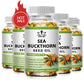 Organic Omega-7 Sea Buckthorn Seed Oil Capsule for Heart, Immune Support, and Intestinal Health, Healthy Skin, Hair and Nails