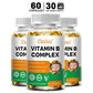 Organic Vitamin B Complex Supports Energy, Immune Health, Antioxidant Supplement - 30/60/120 Vegetarian Capsules