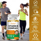 Organic Vitamin B Complex Supports Energy, Immune Health, Antioxidant Supplement - 30/60/120 Vegetarian Capsules