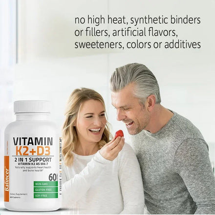 Organic Vitamin K2 (MK-7) 900 Mg +D3 5000 IU 2-in-1 Support Supplement - Efficient Absorption - Overall Immune Health