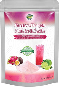 Passion Dragon Pink Drink Mix - Natural Pitaya Dragon Fruit Powder & Passion Fruit Refresher - CHAVI - 8 OZ - Natural Superfood - Rich in Antioxidants and Vitamin C in Pakistan