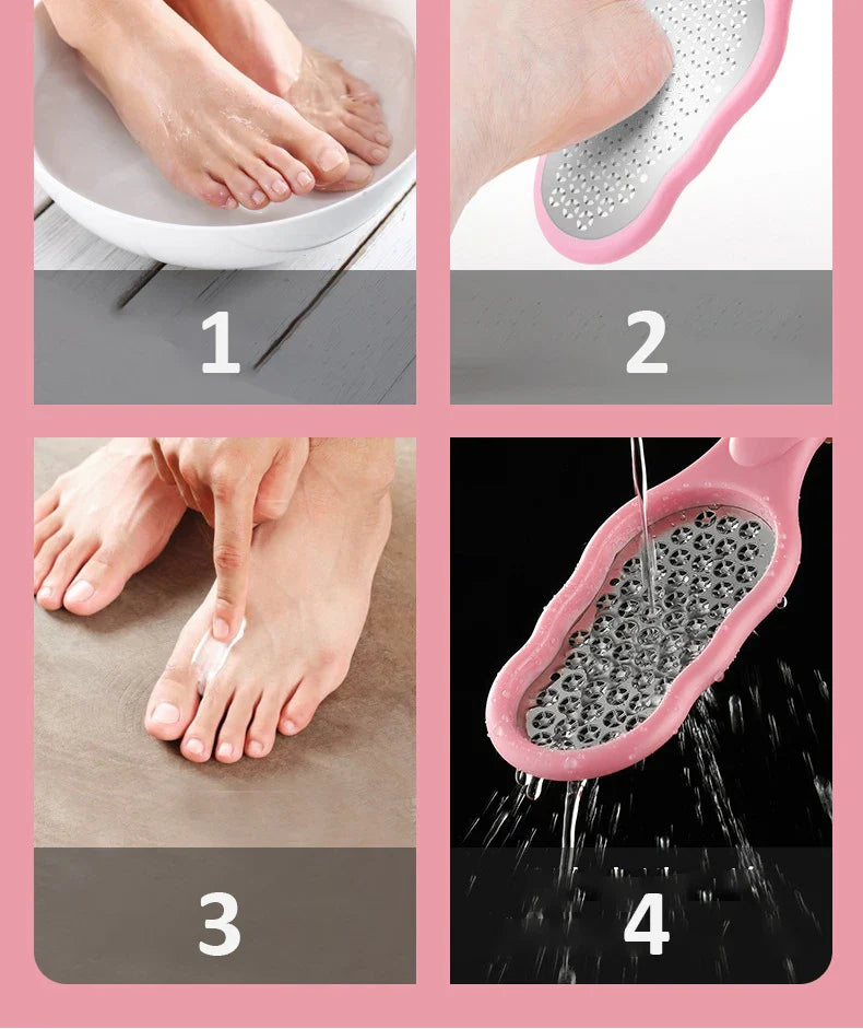 Pedicure Foot File Rasp Callus Stainless Steel Hard Dead Skin Removal Foot Scraper Grinding Grater Scrubber Wet Dry Foot Care