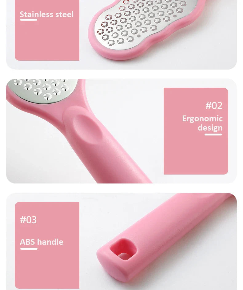 Pedicure Foot File Rasp Callus Stainless Steel Hard Dead Skin Removal Foot Scraper Grinding Grater Scrubber Wet Dry Foot Care