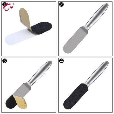 Pedicure Rasp File Callus Remover Foot Files Pedicure Pads Stainless Handle Silencer For Foot Care Tools Replaceable Sandpaper