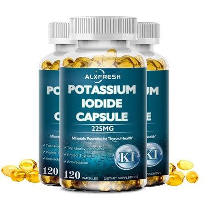 Potassium Iodide Supplement 225 mg Dietary Thyroid Support Protectant KI Iodine Tablets Vitamin Optimum Potassium