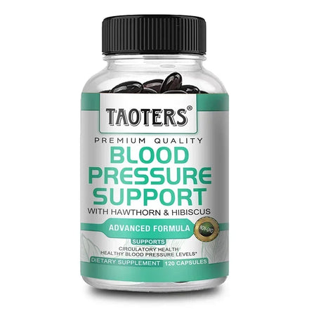 Premium Blood Pressure Supplement for Cardiovascular and Heart Health with Garlic, Hawthorn & Hibiscus - 120 Capsules