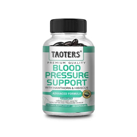 Premium Blood Pressure Supplement for Cardiovascular and Heart Health with Garlic, Hawthorn & Hibiscus - 120 Capsules