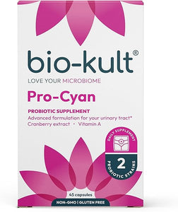 Pro Cyan - 45 Capsules, Probiotics for Women, Probiotic Targeting Urinary Tract, with Cranberry Extract and Vitamin A, Lactobacillus acidophilus, Lactobacillus plantarum in Pakistan