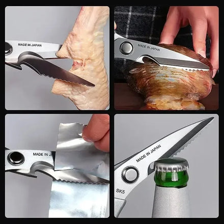 Professional 8.5-inch kitchen scissors with a variety of handle materials to choose from; multi-functional tool food scissors