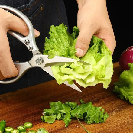 Professional 8.5-inch kitchen scissors with a variety of handle materials to choose from; multi-functional tool food scissors