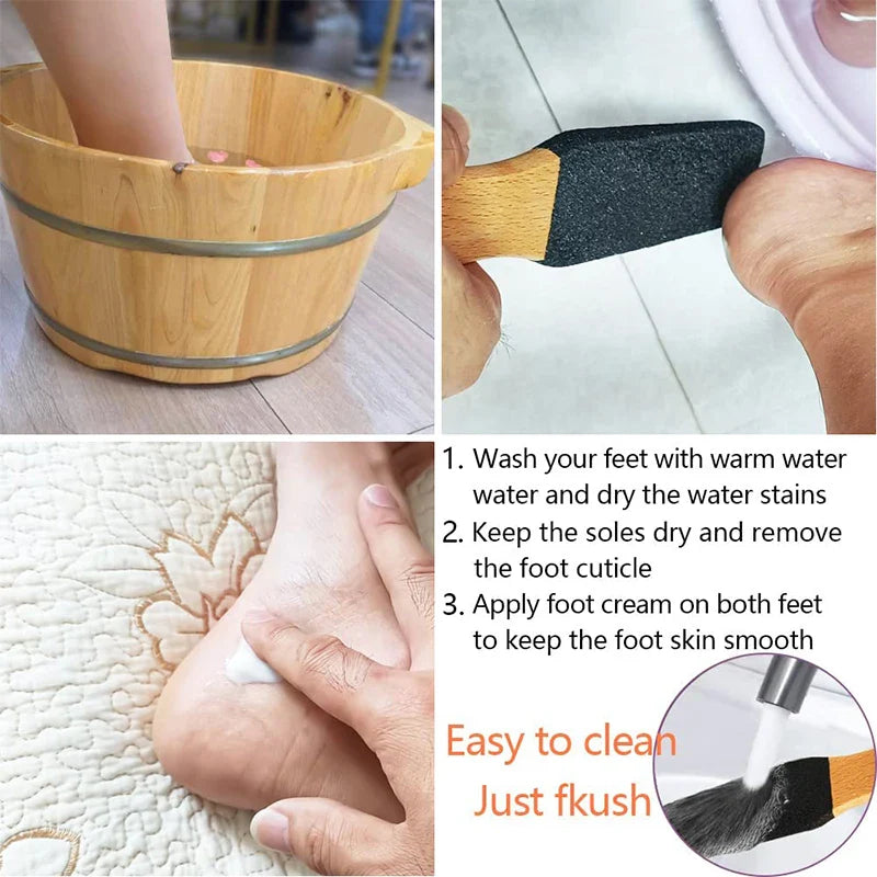 Professional Pedicure Rasp Tool for Dead Skin Crack Heels Beech Wood Foot File Rasp Callus Remover Foot Scrubber