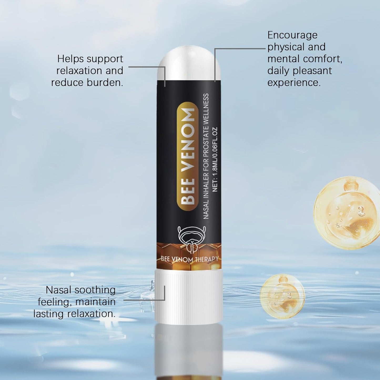 Prostavibe Bee Wellness Inhaler, Nasal Inhaler for Prostate Wellness, Nasal Inhaler Stick Aromatherapy, Improves Blood Circulation, Clean Your Nose and Enjoy Fresh Air, Restores Vitality