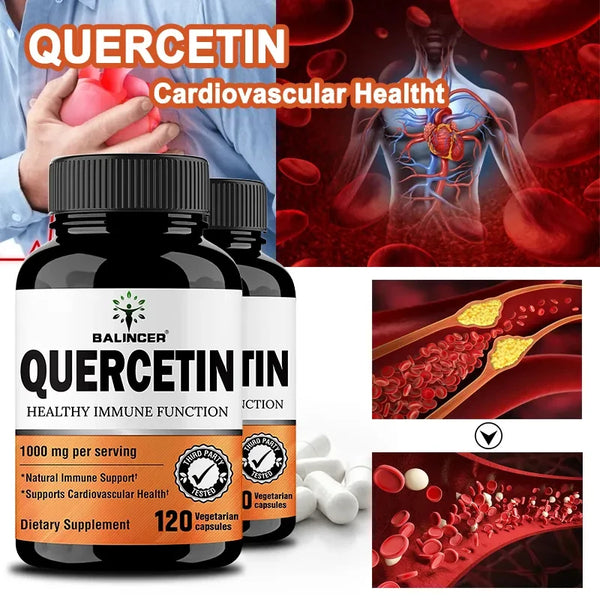 Quercetin 1000Mg of Bioflavonoids Per Veggie Capsule Supplement Supports Immune, Cardiovascular, Respiratory Health Antioxidant in Pakistan