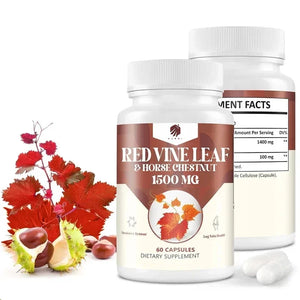 Red Vine Leaf and Horse Chestnut Extract 60 Capsule Supplement for Healthy Veins Circulation Heart and Skin