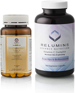 Relumins Tatiomax Gold Glutathione Lightening Gel Capsules 1200mg Vitamin C MAX Stack in Pakistan