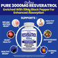 Resveratrol Supplement 3000 Mg - Non-GMO and Gluten Free, Ultra-Pure Trans-Resveratrol 120 Capsules, Anti-Aging, Antioxidant